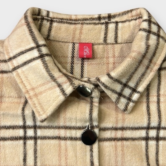Mundefeis Plaid Brushed Oversized Button Front Shirt Jacket Shacket Size Small - Picture 9 of 12